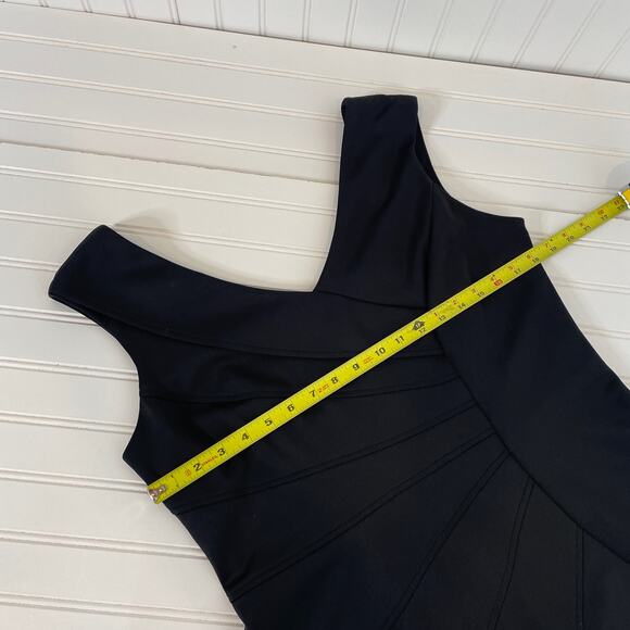 SD Collection Black Sleeveless V-Neck Mini Bodycon Dress Size 12 - Picture 5 of 8